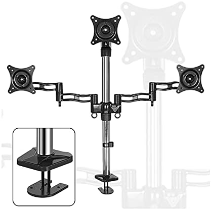 Monitor Arm Triple Monitor Stand Mount 15"-27" Aluminum Alloy Monitor Desk Mount Height Adjustable Vesa Bracket, Holds Up to 15.4Lbs, 3 Installation Methods Monitor(B)