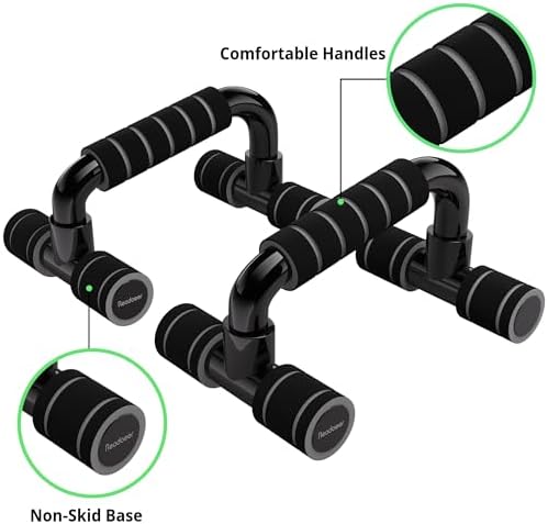 READAEER Push Up Bars Gym Exercise Equipment Fitness 1 Pair Pushup Handles with Cushioned Foam Grip and Non-Slip Sturdy Structure Push Up Bars for Men & Women