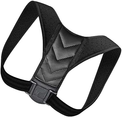COLLBATH Adjustable Invisible Posture Corrector Belt Durable Pu Back Support for Adults Prevents Hunchback Spinal Pain Suitable for Indoor Outdoor Use