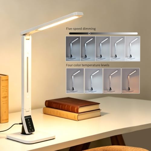 LYLARD LED Desk Lamp Book Light Rechargeable Eye-Caring Reading InBed Black