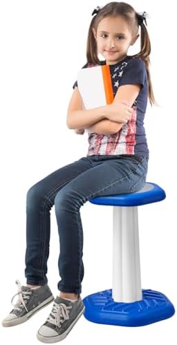 VEVOR Kids Wobble Chair (17.7-inch High), Active Chair with Sponge Cushion, Wobble Stool Improves Focus, Posture and Calm Children, Ideal for Schools and Home, Age 7-14, Blue