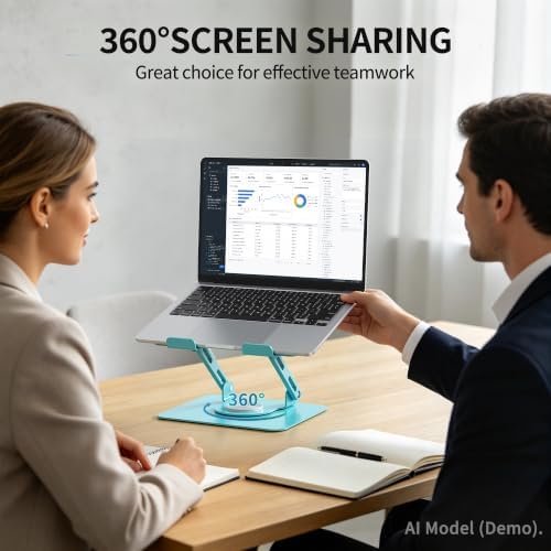SOUNDANCE 360 Rotating Laptop Stand, Adjustable Riser,10-17", Blue