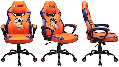 SUBSONIC Dragon Ball Z - Hogwart Gaming Chair - Office Chair for Junior Gamers - Black and Gold - Official License