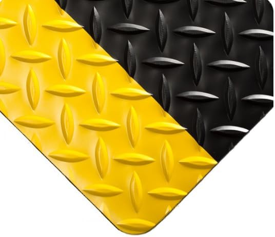 1 Pack Odorless Anti-Fatigue Mat Anti-Static Anti-Fatigue Inline Foot Mat (Black bottom yellow edge,0.6Mx0.45Mx20mm)