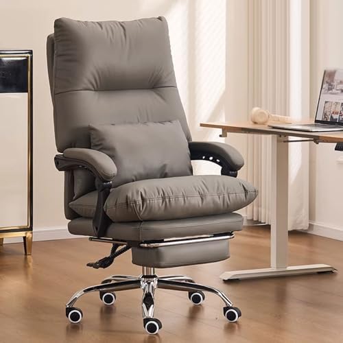 Big & Tall High Back Leather Gaming Chair Sturdy Metal Base Retractable Foo