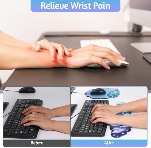 2 in 1 Gel Cloud Wrist Rest Set for Keyboard and Mouse - Office Accessories
