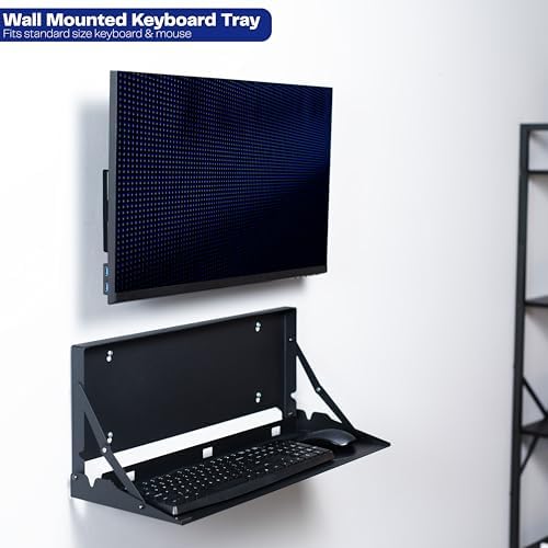 VIVO Black Flip Down 24 Inch Keyboard Tray Wall Mount, Mount-FDKB1