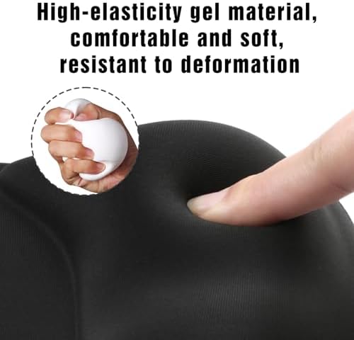 Ergonomic Mouse Pad with Wrist Rest - Gel Wrist Support Mousepad with Non-Slip PU Base for Computer, Laptop, Office & Home