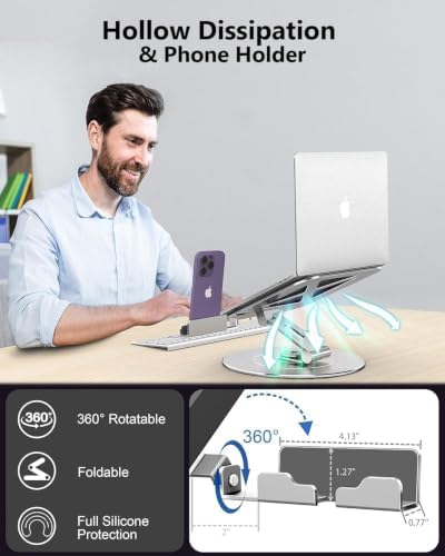 LOXP Adjustable 10-17.3" Laptop Stand for Desk with Larger Base