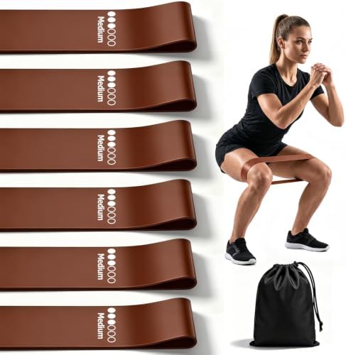 6-Pack Premium Natural Rubber Thickened Workout Resistance Bands Set for Home Gym & Physical Therapy, Anti-Snap Durable Exercise Bands for Full Body Strength Training, Legs, Glutes, Multi-Level