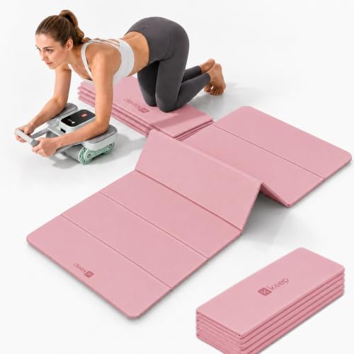 KEEP Foldable Yoga Mat, 7mm Thick TPE Non-Slip Fitness Mat for Home Gym