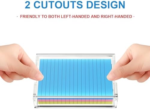 WINFFOR Acrylic Notepad Holder Dispenser - 4x6 in Sticky Note Memo Holder Self-Stick Note Pad Organizer (W/O Pads) Office Desk Accessories School Supplies, Crystal Clear