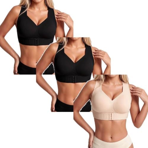 Posture Bra for Women Front Closure Cross Corrector Support Bra