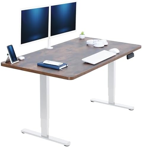 VIVO Rustic Vintage Brown 55 x 28 in Standing Desk, DESK-KIT-2W55N