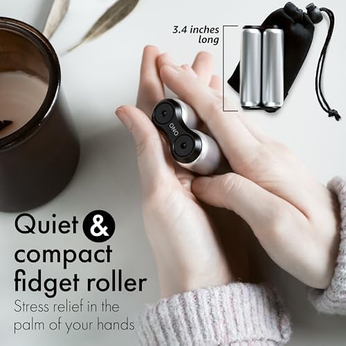 ONO Roller - Handheld Fidget Toy for Adults | Help Relieve Stress, Anxiety, Tension | Promotes Focus, Clarity | Compact, Portable Design (Grey, Full Size - Aluminum)
