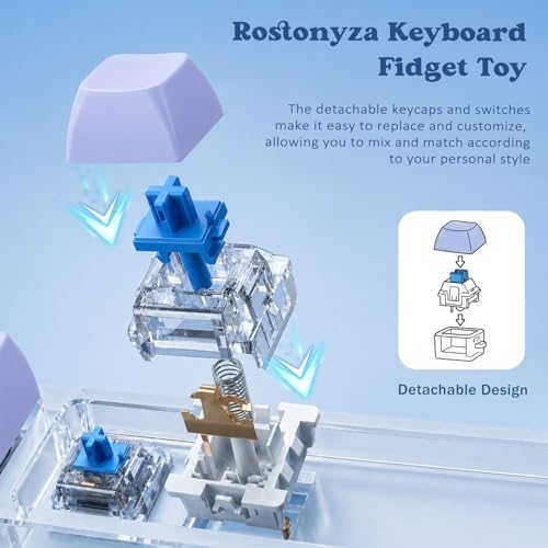 Keyboard Fidget Toy, Creamy Fidget Clicker Keyboard Fidget Keychain, Button Fidget Gifts for Adults, Boost Focus & Ease Anxiety Anywhere — Perfect Stress-Relief Gift (3×3 Grid Layout G)
