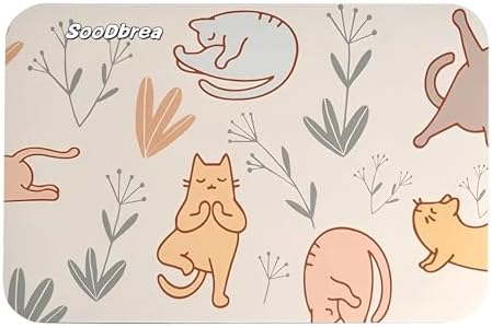 Small Mini Yoga Mat 23.6×15.7in 5mm Thin Cute Cat Print Travel Knee Pad