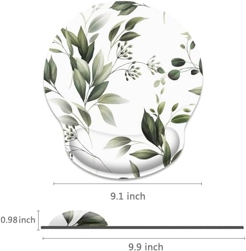 Britimes Ergonomic Mouse Pad with Wrist Support, Floral Green