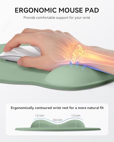Mouse Pad with Wrist Rest for Desktop Large Ergonomic Mouse Mat(Sage Green)