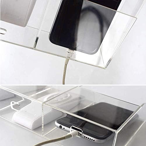 VANCORE Clear Wall Mounted Charging Station - Smart Phone & TV Remote Control Holder (1 Hole)