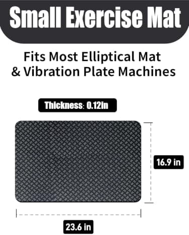Small Non Slip Exercise Mat for Under Desk Elliptical & Vibration Plate