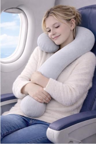 EVOLIVE Question Mark Neck Pillow 15"x24", Velvet Support (Light Grey)