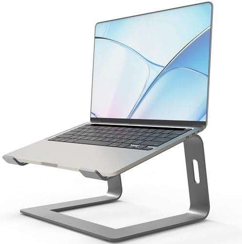 Orionstar Ergonomic Laptop Stand, Aluminum Riser, 10-15.6", Grey