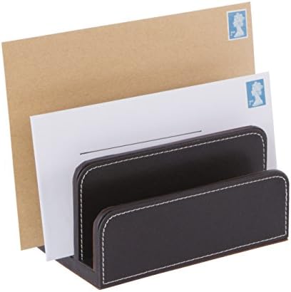 Osco Brown Faux Leather Letter Holder