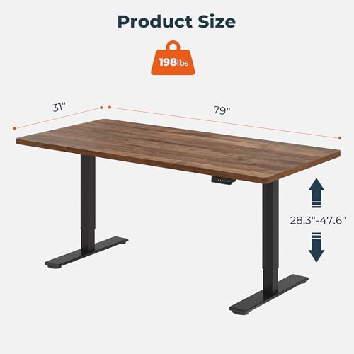79''x31''Dual Motor Adjustable Large Standing Desk for Home Office