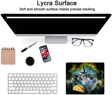 Cute Cat Space Taco Galaxy Gaming Mouse Pad - Non-Slip Rubber Base for Laptop, Desk Dad
