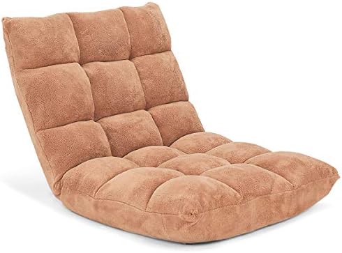 GIANTEX Floor Chairs for Adults, Floor Gaming Chair w/Back Support (Beige)