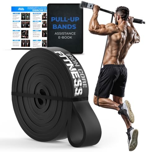 Pull Up Assistance Resistance Bands - Long Loop Power Bands for Men and Women - Strength Power Flexibility Training at Home & Gym - Ebooks & Workout Chart Included by Iron Core Fitness