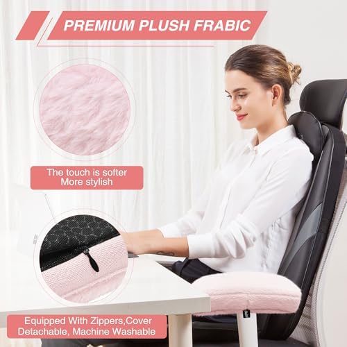 SPRING SEAON Desk & Office Chair Arm Pads Covers Fuzzy Memory Foam Pads