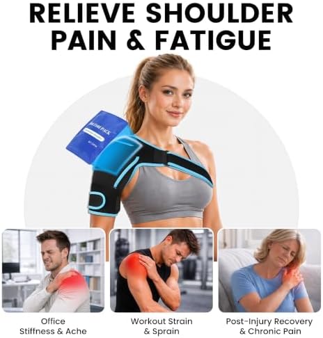 Rotator Cuff Shoulder Brace with Reusable Gel Pack for Women &Men
