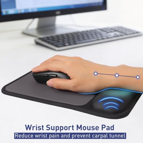 Ergonomic Mouse Pad with Gel Wrist Rest-Black