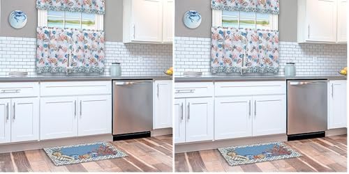 Anti-Fatigue Floor Comfort Mat - 18 x 30 Inch (Coastal) - Waterproof Non-Slip Rug - Easy to Clean Cushioned Mat for Kitchen, Bathroom, Standing Desk & Office - Achim Home Decor (Pack of 2)