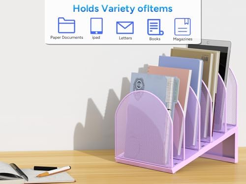 gianotter Desktop File Organizer with 5 Compartments
