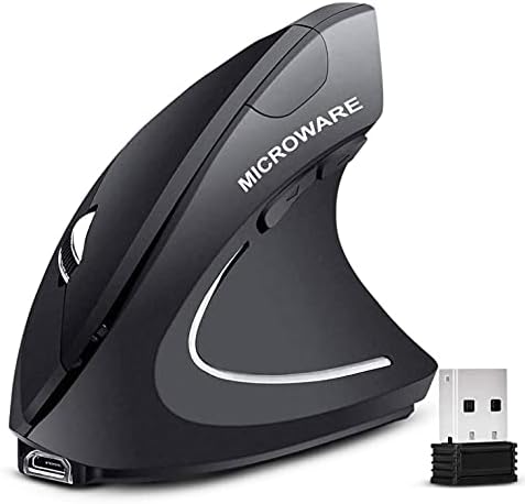 Ergonomic Wireless Mouse,Vertical Gaming Mouse -Ergonomic Design - Prevention of Mouse arm -Tennis Elbow (RSI Syndrome),3 Adjustable DPI 3200/1600/1200 Levels for Laptop, PC, MacBook, Notebook etc.