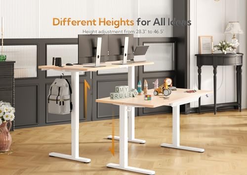 Claiks Electric Standing Desk with Drawers, 55x24 Inch Natural