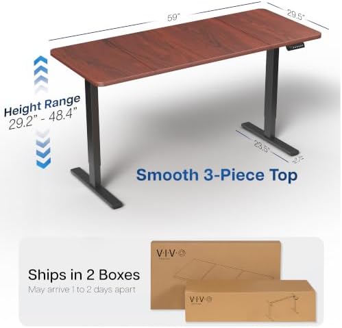 VIVO Dark Walnut 60 x 30 in Standing Desk, DESK-KIT-1B6D-30