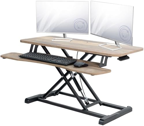 VIVO Reclaimed Wood 36 in Standing Desk Converter, DESK-V036KP