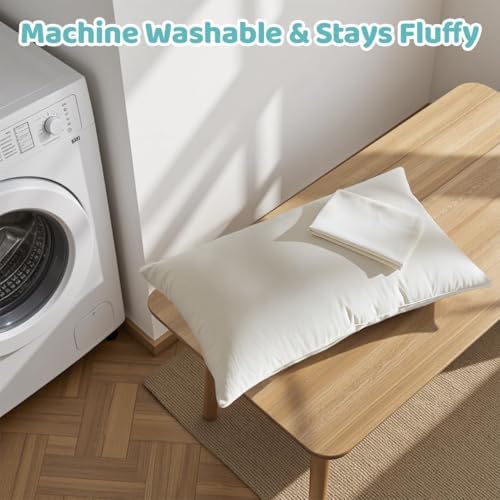 Adjustable Organic Pillow 20x36 with Organic Cotton Pillowcase &Shell