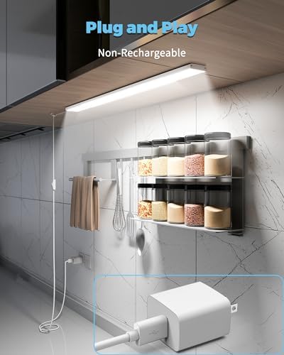 ASOKO 24" Plug-in Under Cabinet Lighting, Cool White Workbench Bar