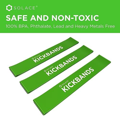 KICK BANDS Chair Bands for Kids with Fidgety Feet 3-Pack - ADHD Fidget Kickbands for Classroom Chairs & Desks - Solace Sensory Kickband (GREEN)
