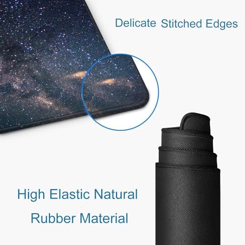 Large Gaming Mouse Pad with Stitched Edges, Galaxy Desk Mat, Extended XL Keyboard Pad, Non-Slip Rubber Base Desk Pad for Keyboard and Mouse, 31.5X11.8 inch