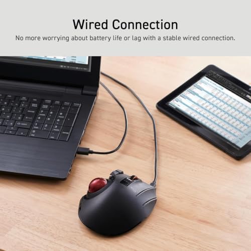 ELECOM EX-G Pro Trackball Mouse Wireless, Ergonomic, Thumb Control