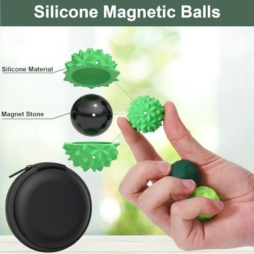 BUSOHA Silicone Magnetic Fidget Balls - 4 Pack Fidget Toys for Adult