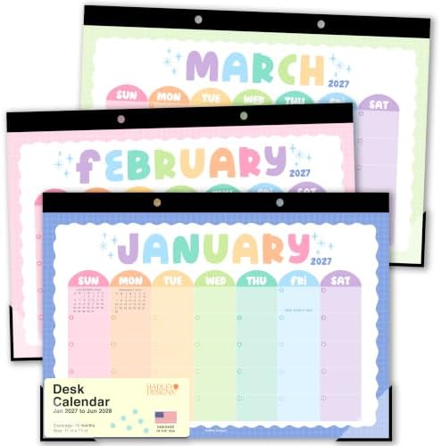 Large Desk Calendar 2027 - Desktop Calendar 2027-2028