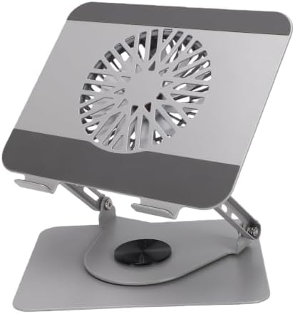Dpofirs Laptop Stand with Integrated Fan, Stable Design (Silver)