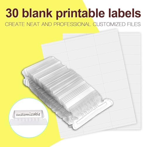 HERKKA Hanging File Folders, 30 Pack Reinforced Letter Size Hanging Folders, Designed for Bulky Files, Filing Cabinet, 1/5-Cut Adjustable Tabs (Yellow)